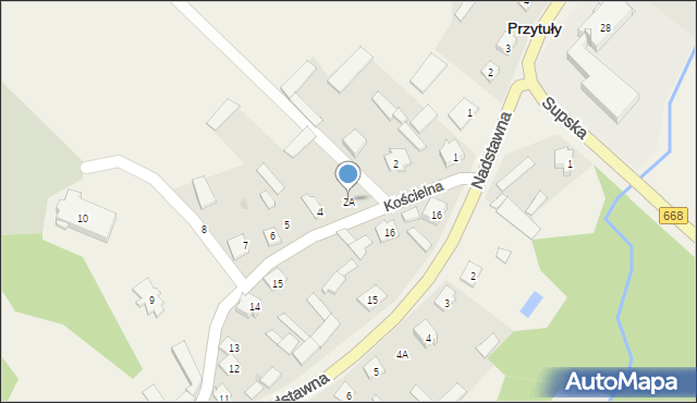 Przytuły, Kościelna, 3, mapa Przytuły