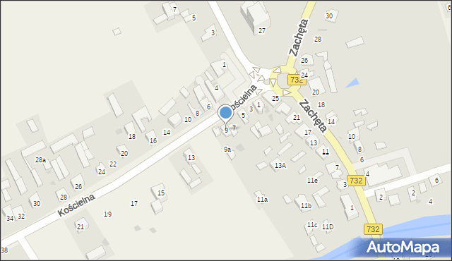 Przytyk, Kościelna, 9, mapa Przytyk