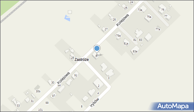 Psary, Kolejowa, 87, mapa Psary