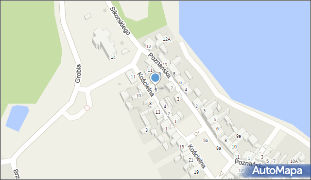 Pszczew, Kościelna, 6, mapa Pszczew