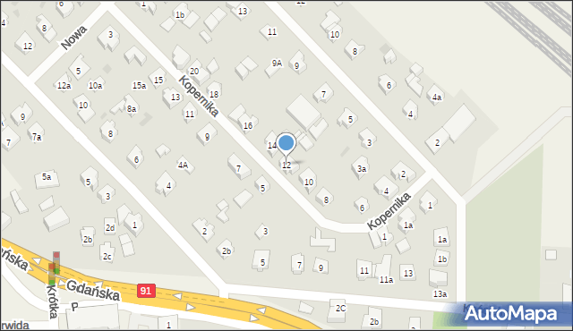 Pszczółki, Kopernika Mikołaja, 12, mapa Pszczółki