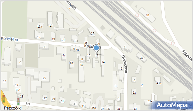 Pszczółki, Kościelna, 12, mapa Pszczółki