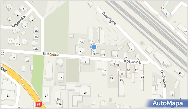 Pszczółki, Kościelna, 19, mapa Pszczółki