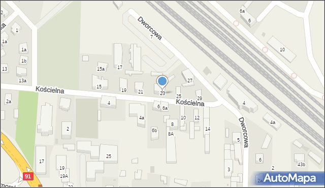 Pszczółki, Kościelna, 23, mapa Pszczółki
