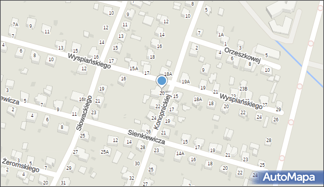 Pszczyna, Konopnickiej Marii, 20, mapa Pszczyny