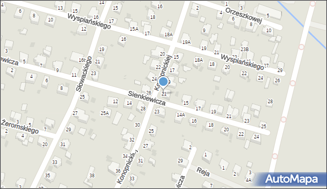 Pszczyna, Konopnickiej Marii, 21, mapa Pszczyny