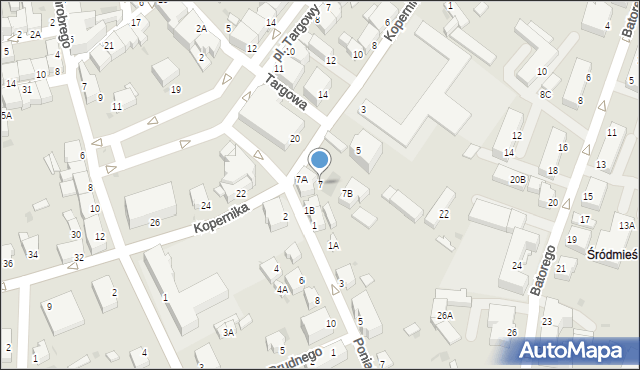 Pszczyna, Kopernika Mikołaja, 7, mapa Pszczyny