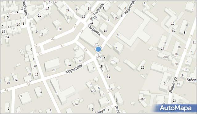 Pszczyna, Kopernika Mikołaja, 7A, mapa Pszczyny