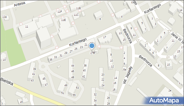 Pszczyna, Korfantego Wojciecha, 17B, mapa Pszczyny