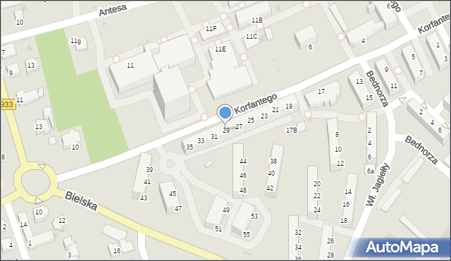 Pszczyna, Korfantego Wojciecha, 29, mapa Pszczyny