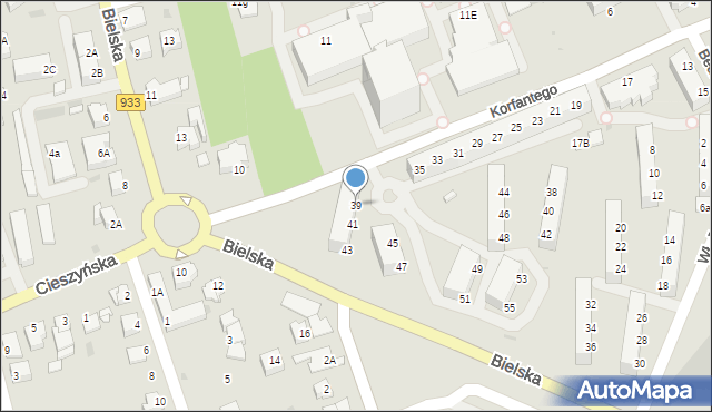 Pszczyna, Korfantego Wojciecha, 39, mapa Pszczyny