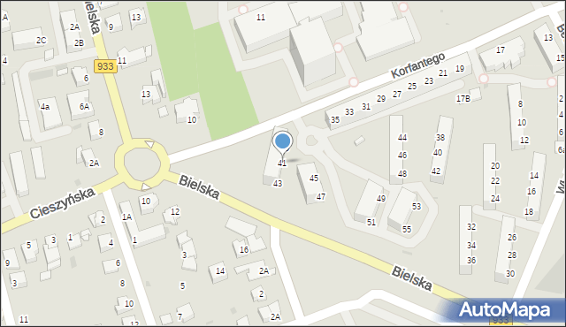 Pszczyna, Korfantego Wojciecha, 41, mapa Pszczyny