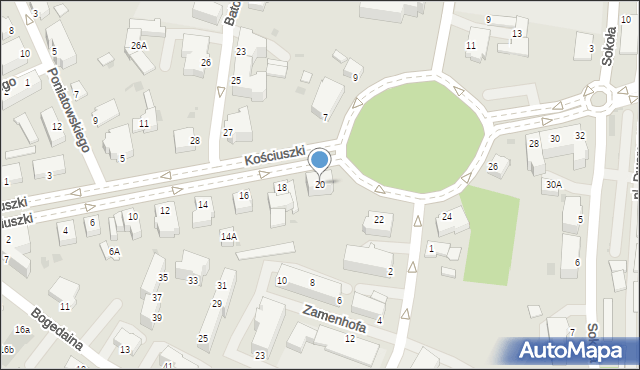 Pszczyna, Kościuszki Tadeusza, gen., 20, mapa Pszczyny