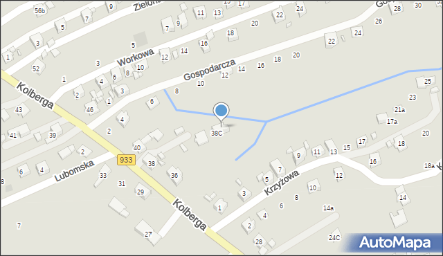 Pszów, Kolberga Oskara, 38b, mapa Pszów