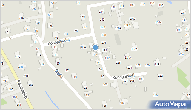 Pszów, Konopnickiej Marii, 92, mapa Pszów