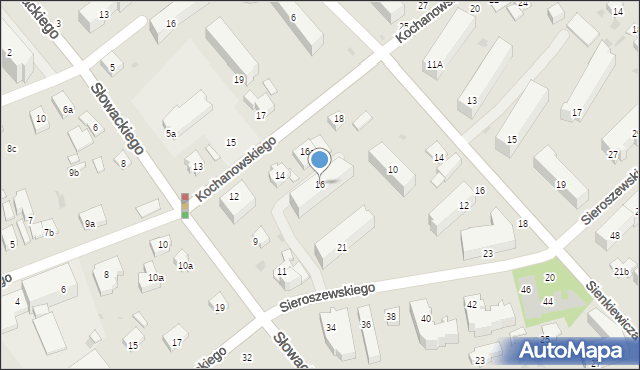 Puławy, Kochanowskiego Jana, 16, mapa Puław