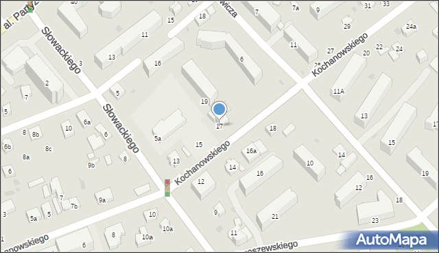Puławy, Kochanowskiego Jana, 17, mapa Puław