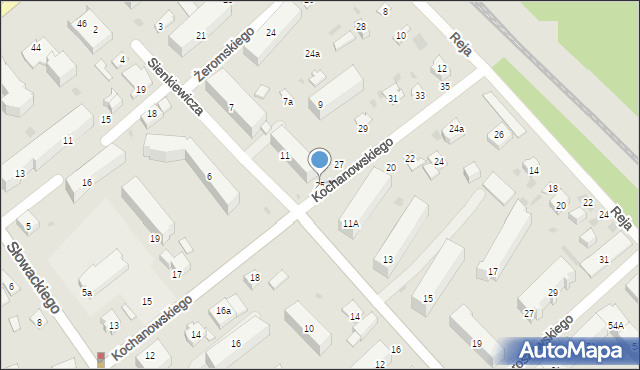 Puławy, Kochanowskiego Jana, 25, mapa Puław