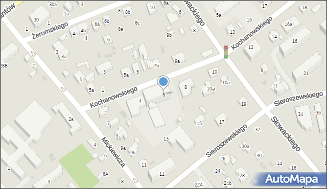 Puławy, Kochanowskiego Jana, 6, mapa Puław