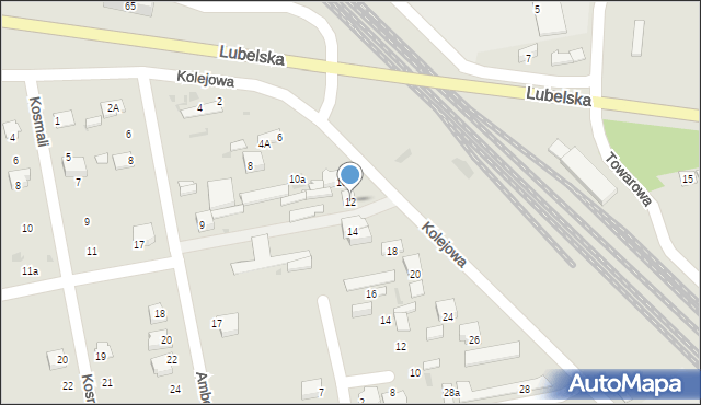 Puławy, Kolejowa, 12, mapa Puław