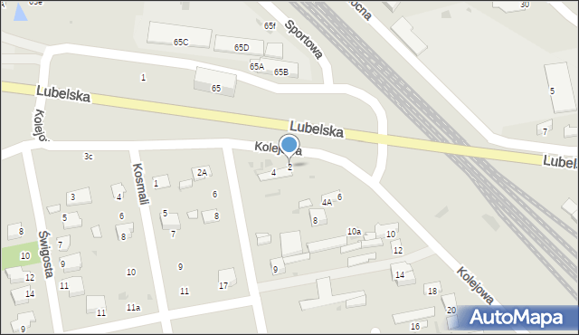 Puławy, Kolejowa, 2, mapa Puław