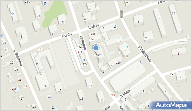 Puławy, Kołłątaja Hugo, 16A, mapa Puław