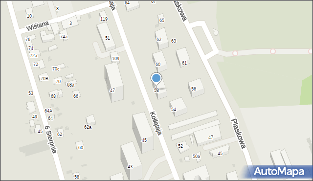 Puławy, Kołłątaja Hugo, 58, mapa Puław