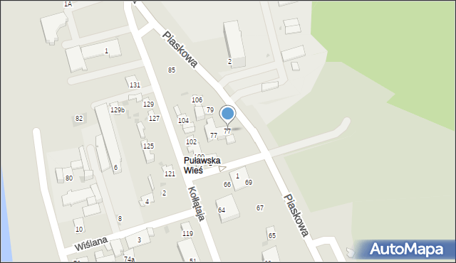 Puławy, Kołłątaja Hugo, 77, mapa Puław