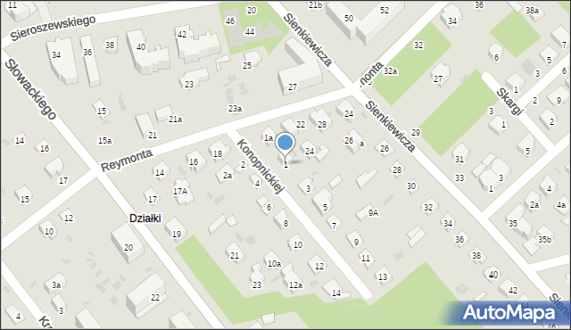 Puławy, Konopnickiej Marii, 1, mapa Puław