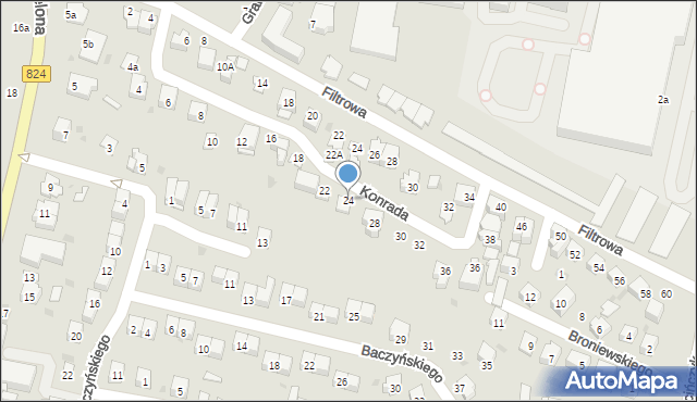 Puławy, Konrada, ppłk., 24, mapa Puław