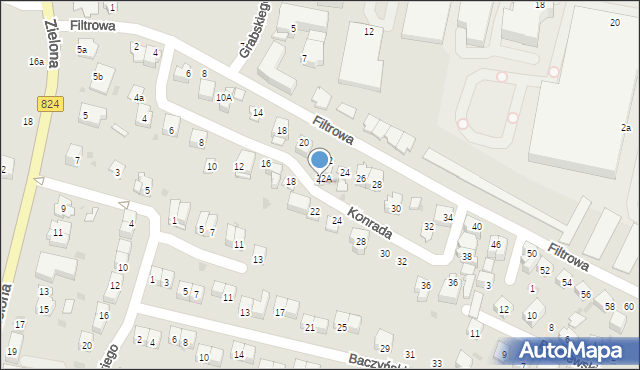 Puławy, Konrada, ppłk., 3, mapa Puław