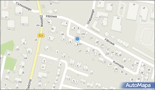 Puławy, Konrada, ppłk., 8, mapa Puław