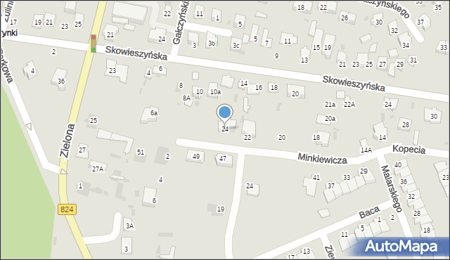 Puławy, Kopecia Stefana, 24, mapa Puław