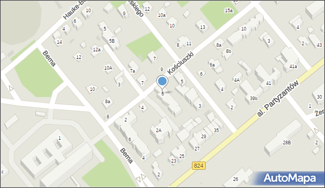 Puławy, Kościuszki Tadeusza, gen., 6, mapa Puław