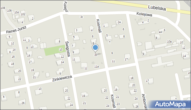 Puławy, Kosmali Stanisława, 10, mapa Puław