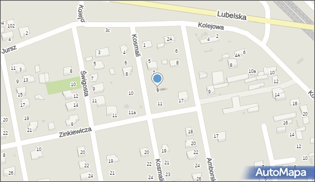 Puławy, Kosmali Stanisława, 9, mapa Puław