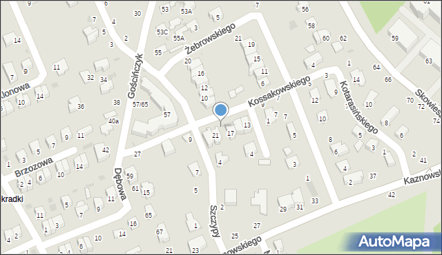 Puławy, Kossakowskiego Tadeusza, 19, mapa Puław