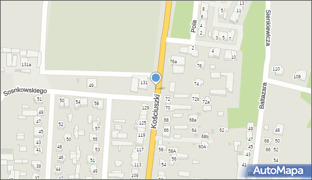 Pułtusk, Kościuszki Tadeusza, gen., 311, mapa Pułtusk