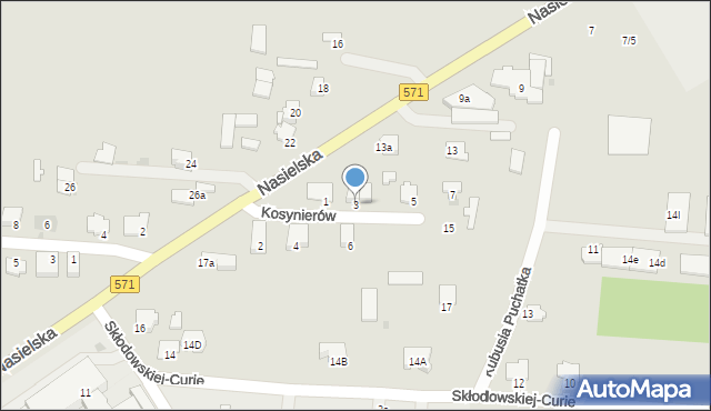 Pułtusk, Kosynierów, 3, mapa Pułtusk