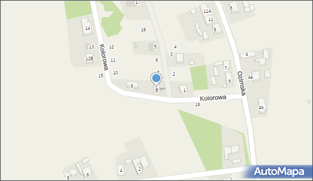 Pustków, Kolorowa, 8, mapa Pustków