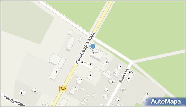 Puszcza Mariańska, Konstytucji 3 Maja, 18, mapa Puszcza Mariańska