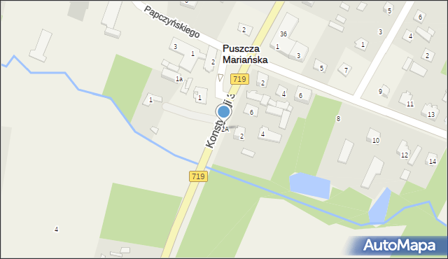 Puszcza Mariańska, Konstytucji 3 Maja, 2A, mapa Puszcza Mariańska