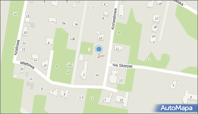 Puszczykowo, Konwaliowa, 12, mapa Puszczykowo