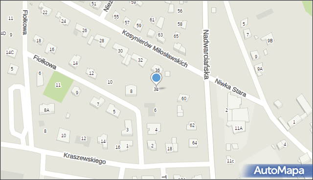 Puszczykowo, Kosynierów Miłosławskich, 34, mapa Puszczykowo