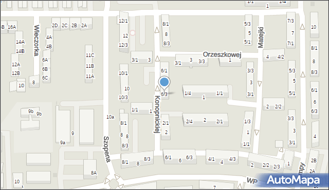 Pyskowice, Konopnickiej Marii, 6/3, mapa Pyskowice