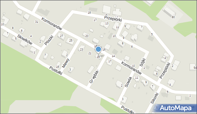 Pyskowice, Kormoranów, 19, mapa Pyskowice