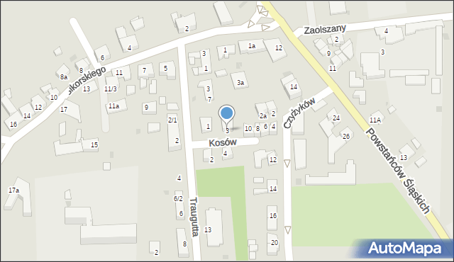 Pyskowice, Kosów, 3, mapa Pyskowice