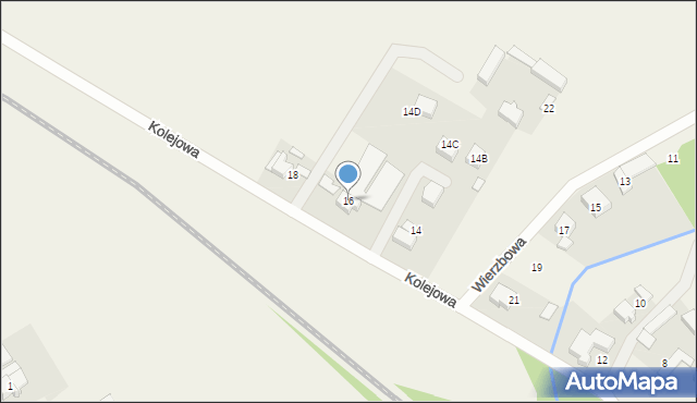 Pysząca, Kolejowa, 16, mapa Pysząca