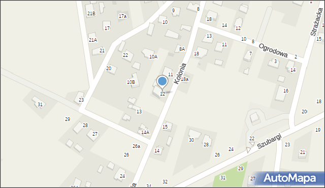 Pysznica, Kolonia, 12, mapa Pysznica