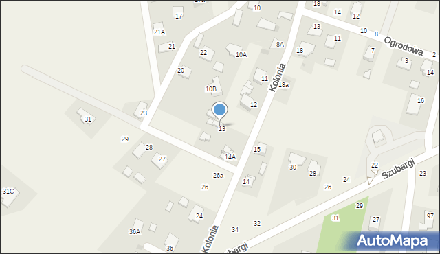 Pysznica, Kolonia, 16, mapa Pysznica